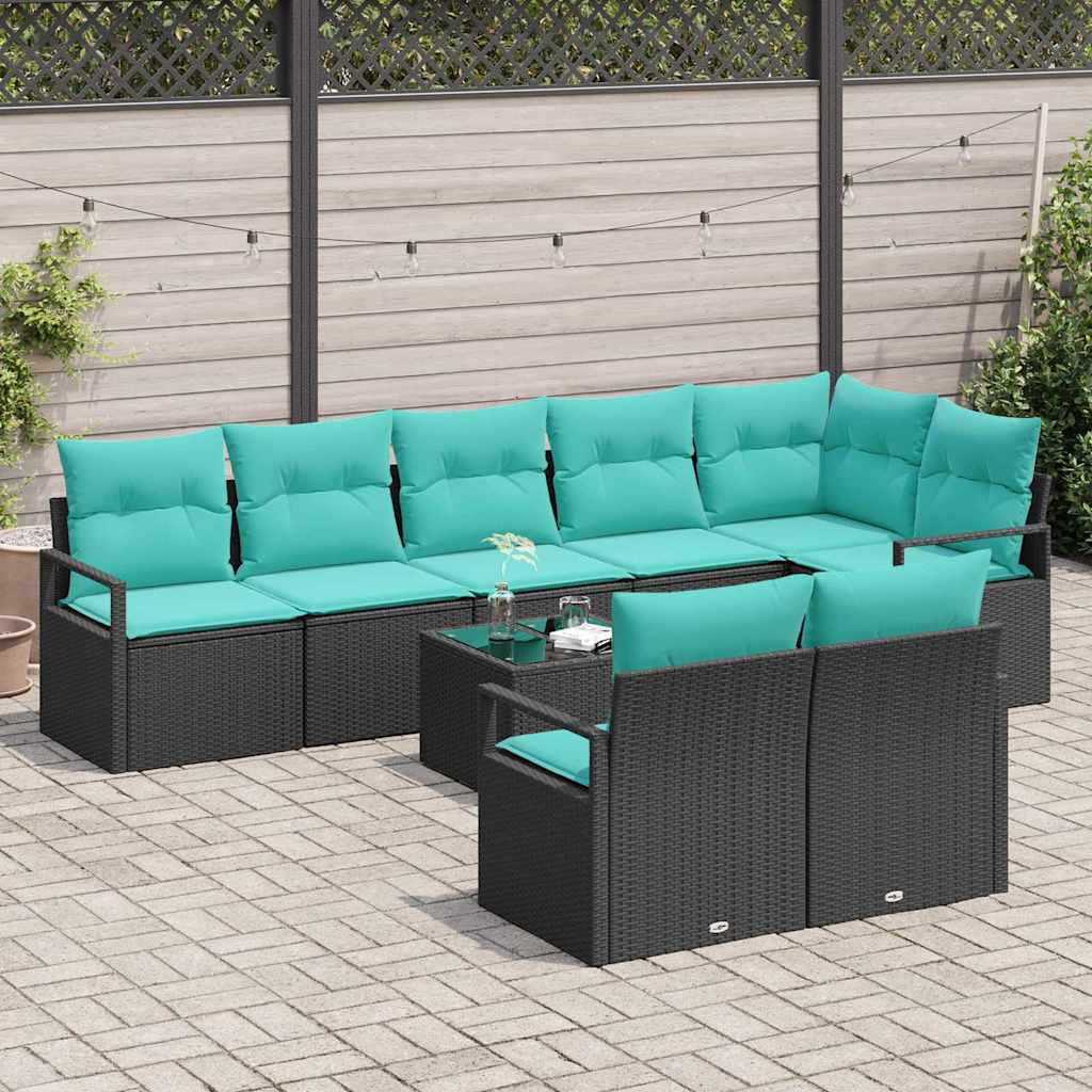 Set di divani 9 pcs Nero polyrattan | homemem39