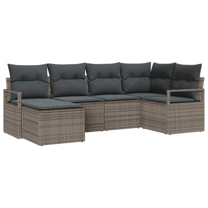 Set di divani 6 pcs Grigio polyrattan - homemem39