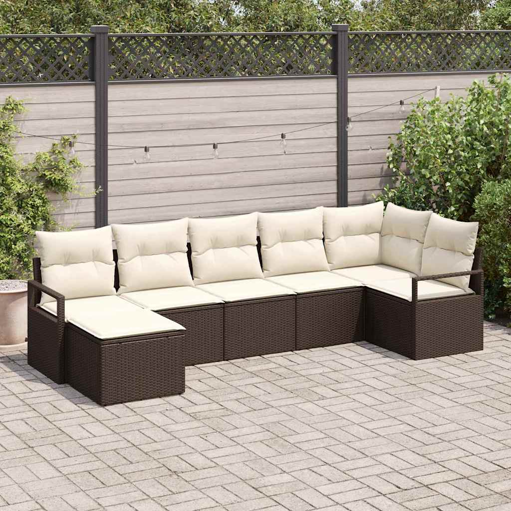 Set di divani 7 pcs Marrone polyrattan | homemem39