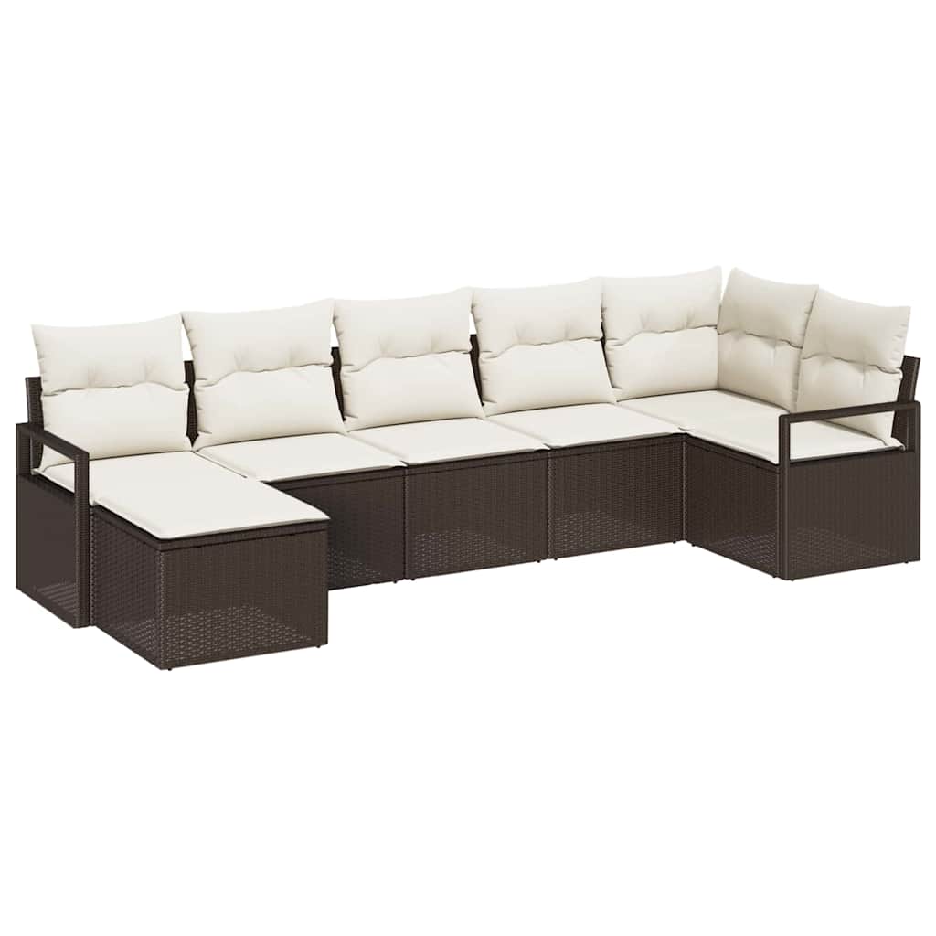 Set di divani 7 pcs Marrone polyrattan | homemem39