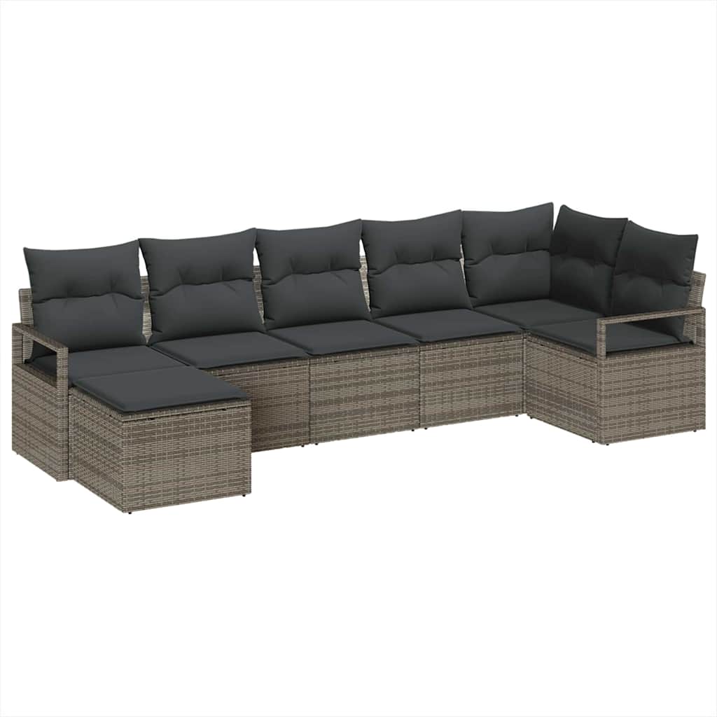 Set di divani 7 pcs Grigio polyrattan - homemem39