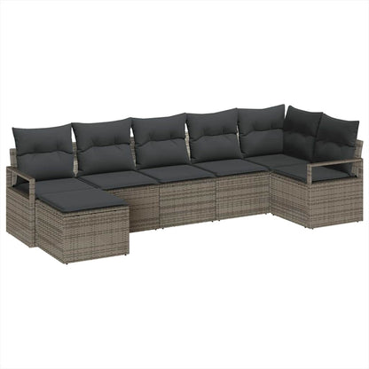 Set di divani 7 pcs Grigio polyrattan - homemem39