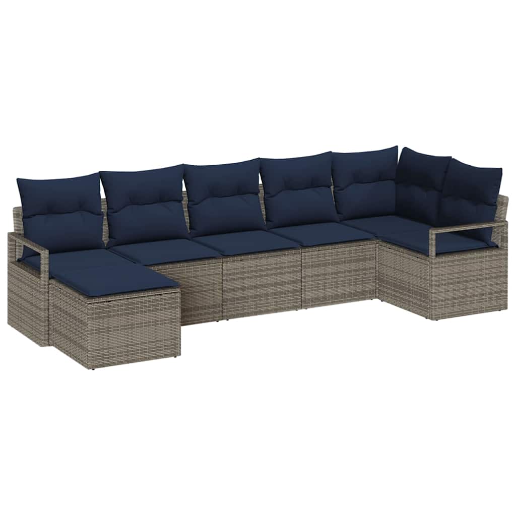 Set di divani 7 pcs Grigio polyrattan | homemem39