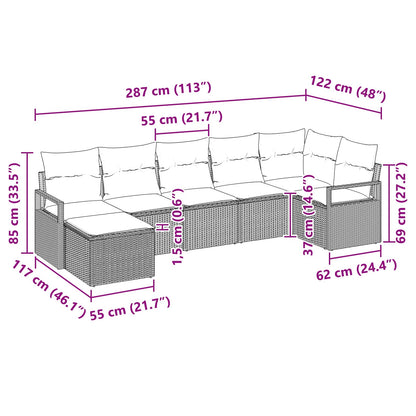 Set di divani 7 pcs Grigio polyrattan | homemem39