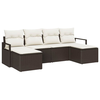 Set di divani 6 pcs Marrone polyrattan | homemem39