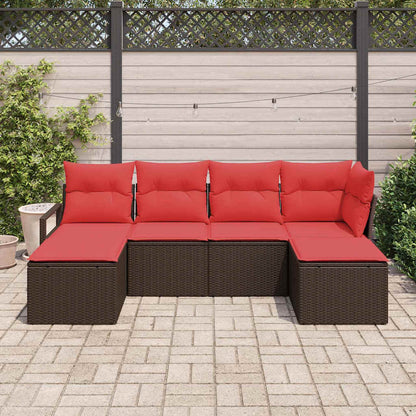 Set di divani 6 pcs Marrone polyrattan | homemem39