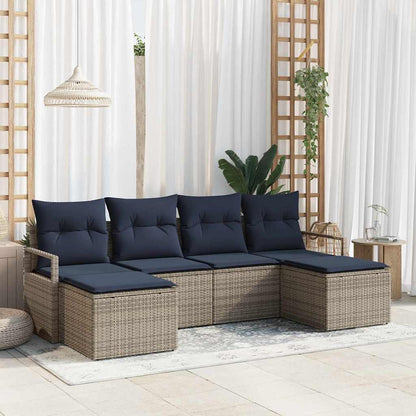 Set di divani 6 pcs Grigio polyrattan | homemem39