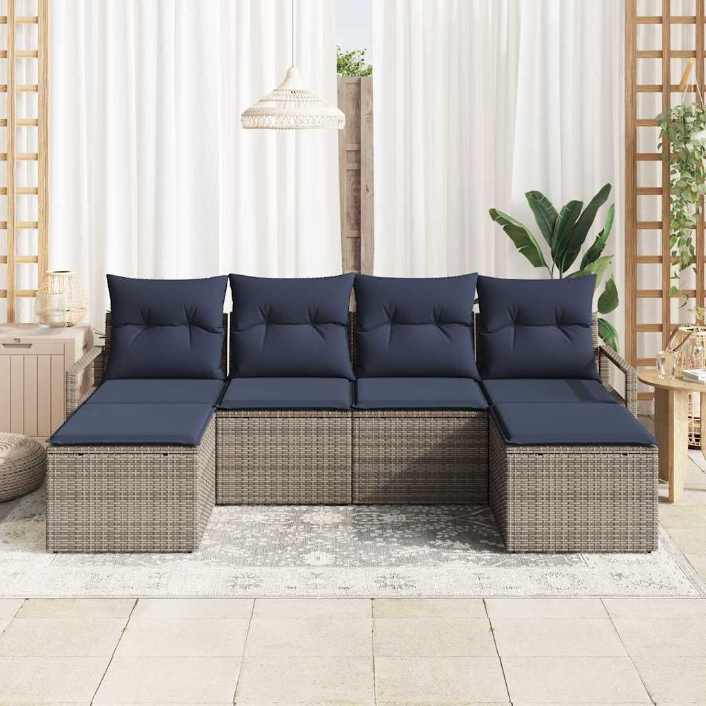 Set di divani 6 pcs Grigio polyrattan | homemem39