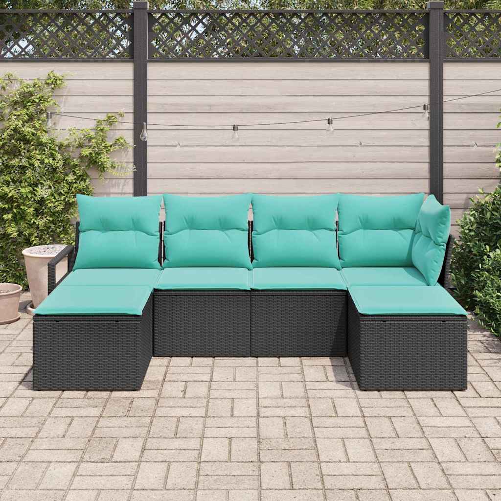 Set di divani 6 pcs Nero polyrattan | homemem39