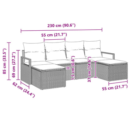 Set di divani 6 pcs Nero polyrattan | homemem39