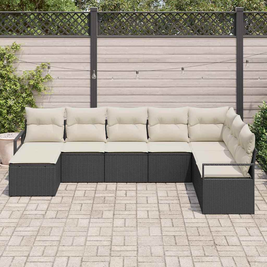 Set di divani 8 pz Nero polyrattan | homemem39