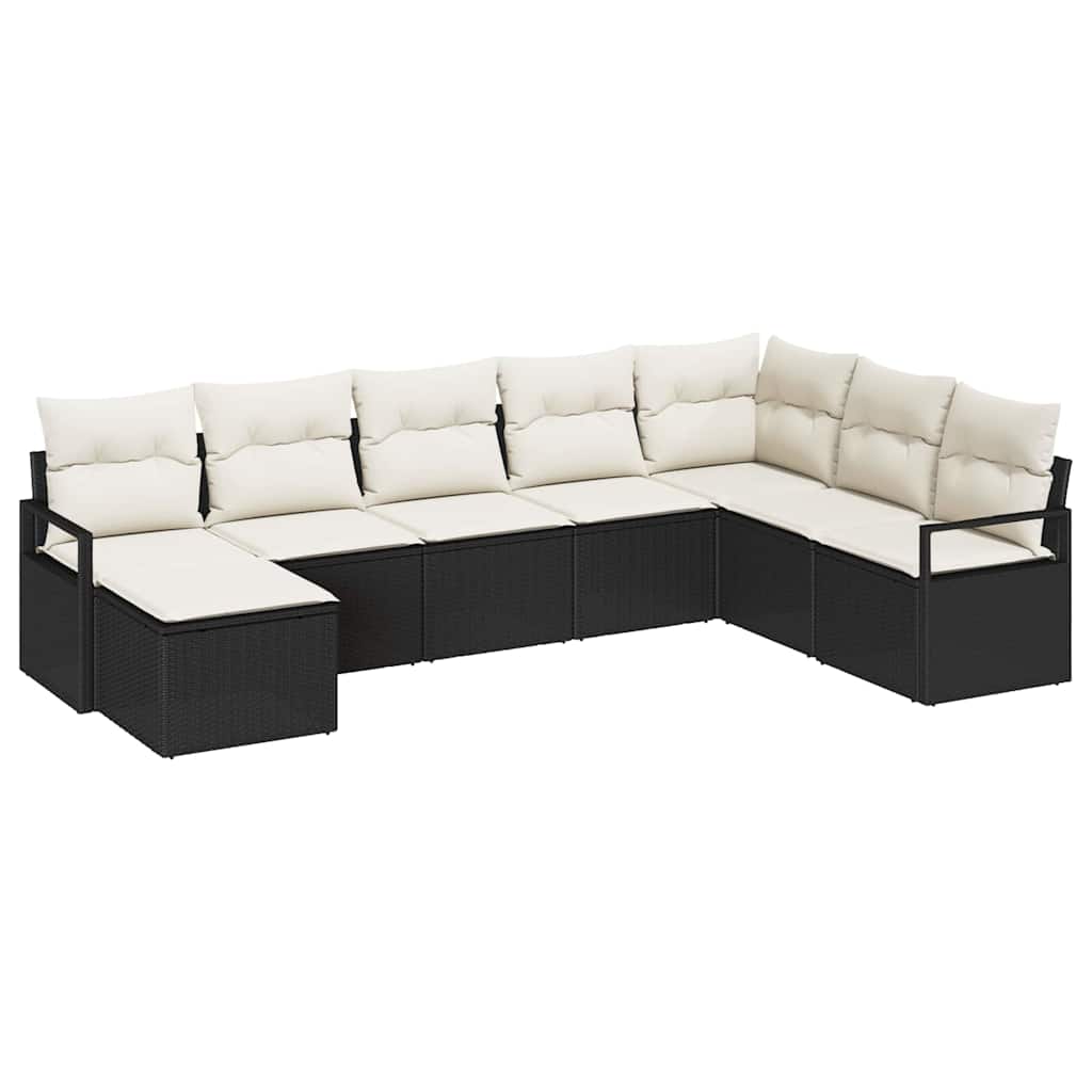 Set di divani 8 pz Nero polyrattan | homemem39