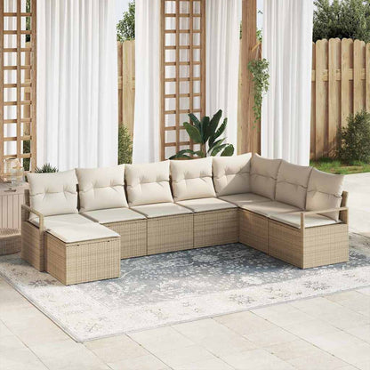 Set di divani con cuscino 8 pcs Beige polyrattan | homemem39