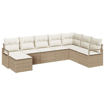 Set di divani con cuscino 8 pcs Beige polyrattan | homemem39