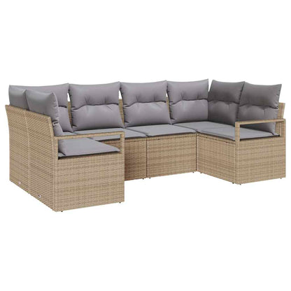 Set di divani con cuscino 6 pcs Beige polyrattan | homemem39