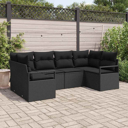 Set di divani 6 pz Nero polyrattan | homemem39