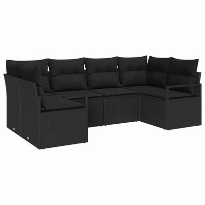 Set di divani 6 pz Nero polyrattan | homemem39