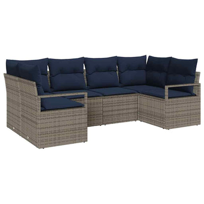 Set di divani con cuscino 6 pcs Grigio Rattan in Polipropilene | homemem39