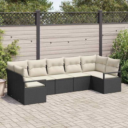 Set di divani 7 pz Nero polyrattan | homemem39