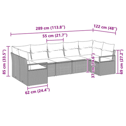 Set di divani con cuscino 7 pcs Nero polyrattan | homemem39