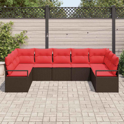Set di divani con cuscino 9 pcs Marrone polyrattan | homemem39