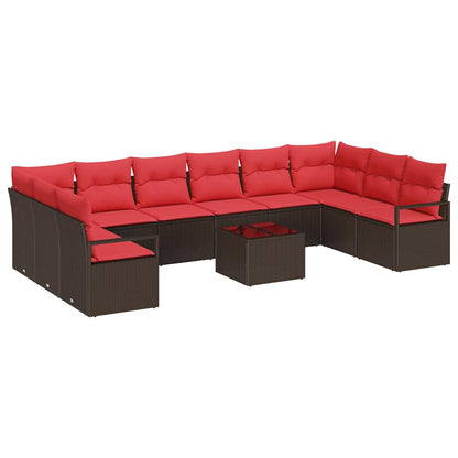 Set di divani con cuscino 11 pcs Marrone polyrattan | homemem39