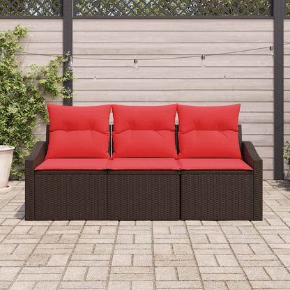 Set di divani 3 pz Marrone polyrattan | homemem39