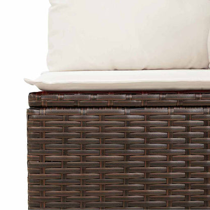 Set Divano da Giardino 6 pcs Marrone e Crema 55 x 55 x 37 cm