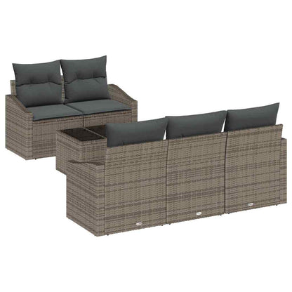 Set di divani con cuscino con cuscino 6 pcs Grigio polyrattan | homemem39
