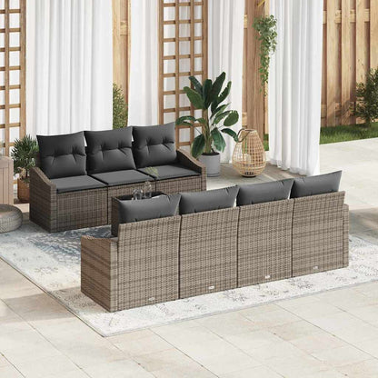 Set Divano da Giardino con cuscino 8 pcs Grigio 55 x 55 x 37 cm