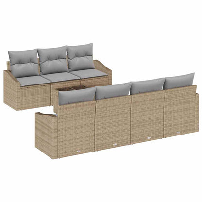 Set di divani 8 pcs Beige e Grigio Chiaro polyrattan | homemem39