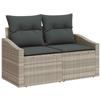 Set di divani con cuscino 8 pcs Grigio chiaro polyrattan | homemem39