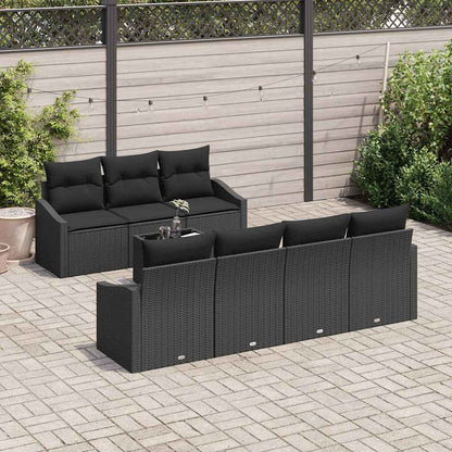 Set di divani 8 pz Nero polyrattan | homemem39