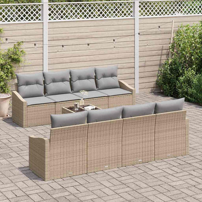 Set di divani 9 pcs Beige e Grigio Chiaro polyrattan | homemem39