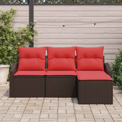 Set di divani 4 pz Marrone polyrattan | homemem39