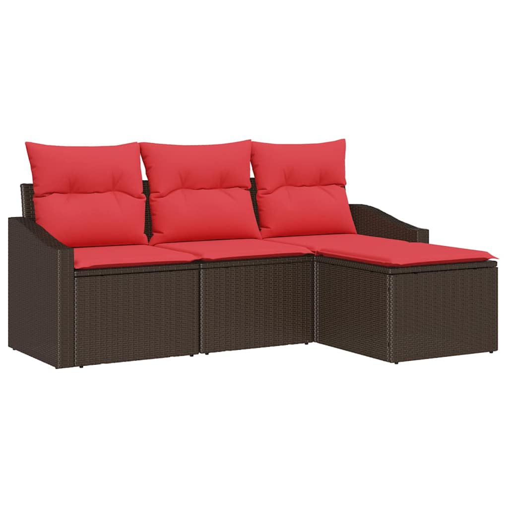 Set di divani 4 pz Marrone polyrattan | homemem39
