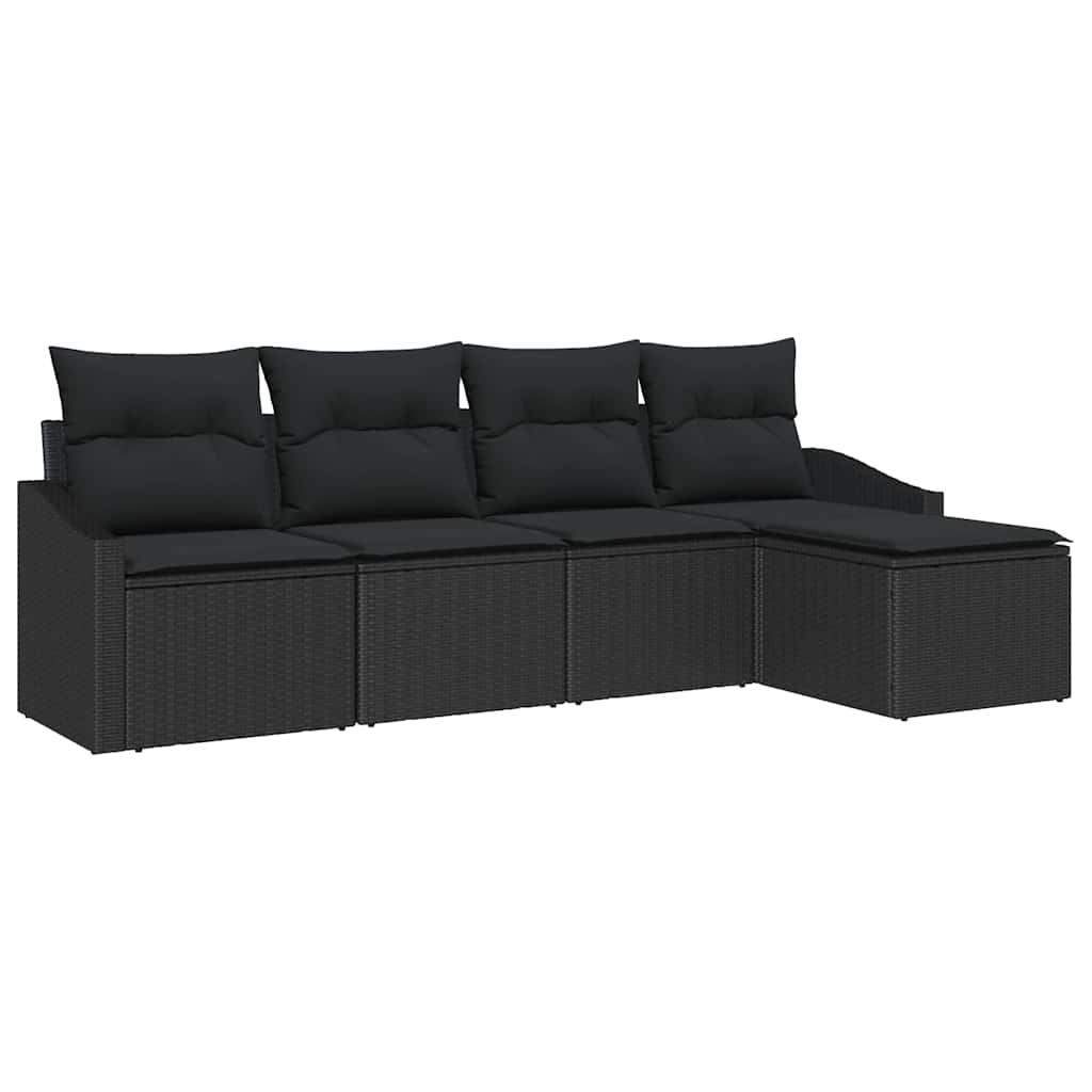 Set di divani 5 pz Nero polyrattan | homemem39