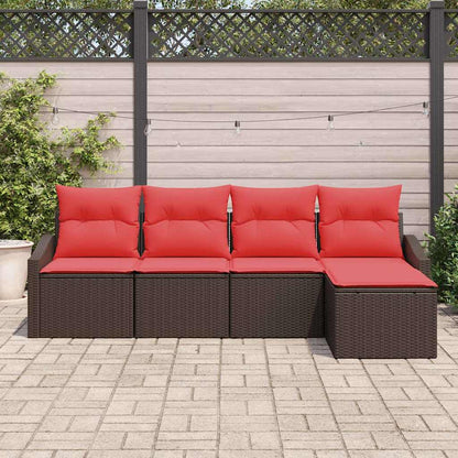 Set di divani 5 pz Marrone polyrattan | homemem39