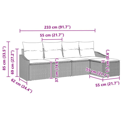Set di divani 5 pz Marrone polyrattan | homemem39