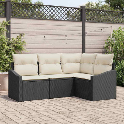 Set di divani 4 pz Nero polyrattan | homemem39