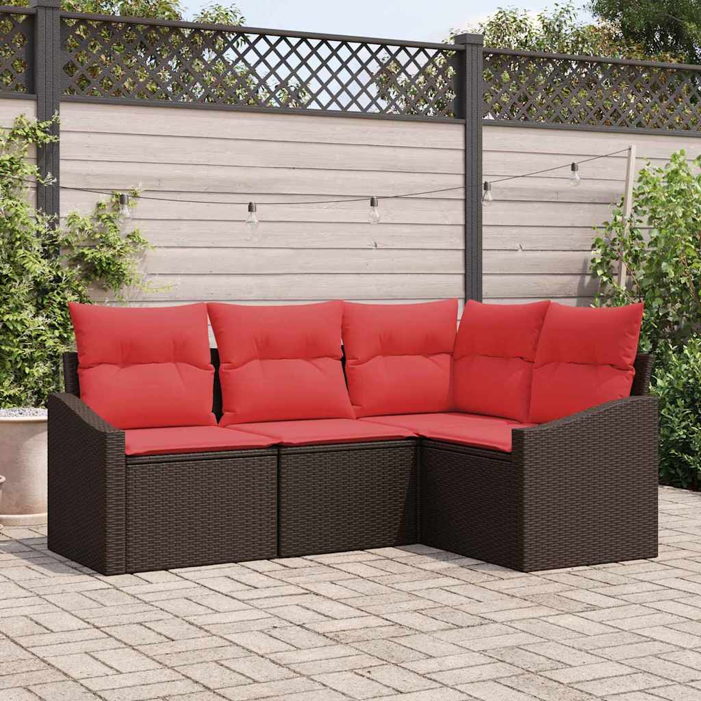 Set di divani 4 pz Marrone polyrattan | homemem39