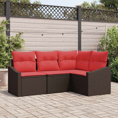 Set di divani 4 pz Marrone polyrattan | homemem39