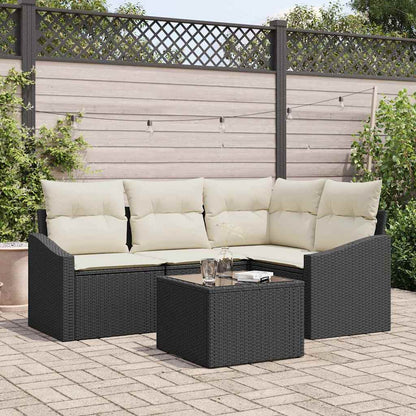 Set di divani 5 pz Nero polyrattan | homemem39