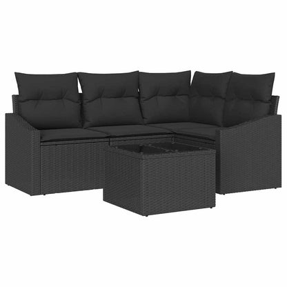 Set di divani 5 pz Nero polyrattan | homemem39