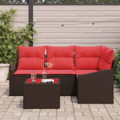Set di divani 5 pz Marrone polyrattan | homemem39