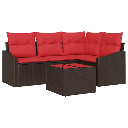 Set di divani 5 pz Marrone polyrattan | homemem39