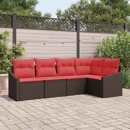 Set di divani 5 pz Marrone polyrattan | homemem39