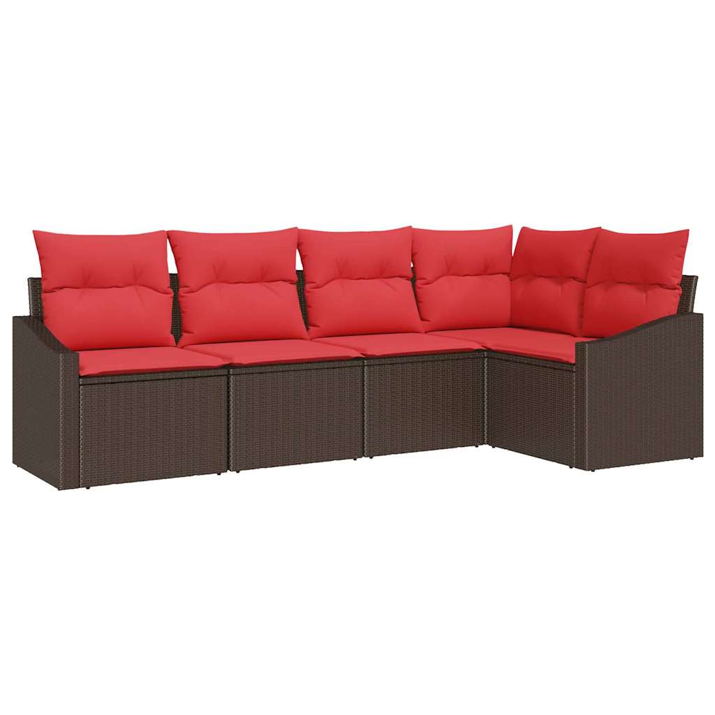 Set di divani 5 pz Marrone polyrattan | homemem39