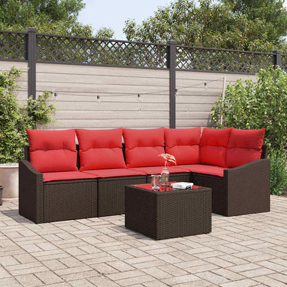 Set di divani 6 pz Marrone polyrattan | homemem39