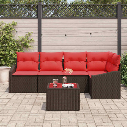 Set di divani 6 pz Marrone polyrattan | homemem39